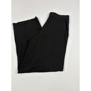 Eileen Fisher Black Pants Large Tencel Stretch Straight‎ Minimal Capsule Pull On